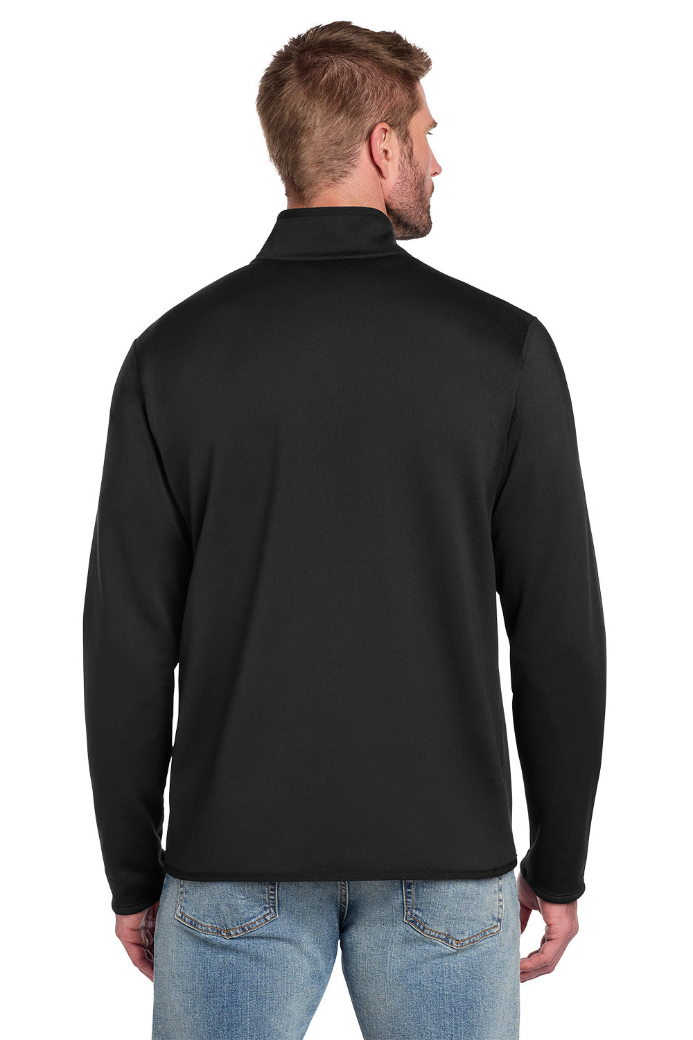 Man wearing a black long-sleeve shirt on a white background embroidered The North Face® Skyline Full-Zip Fleece Jacket
