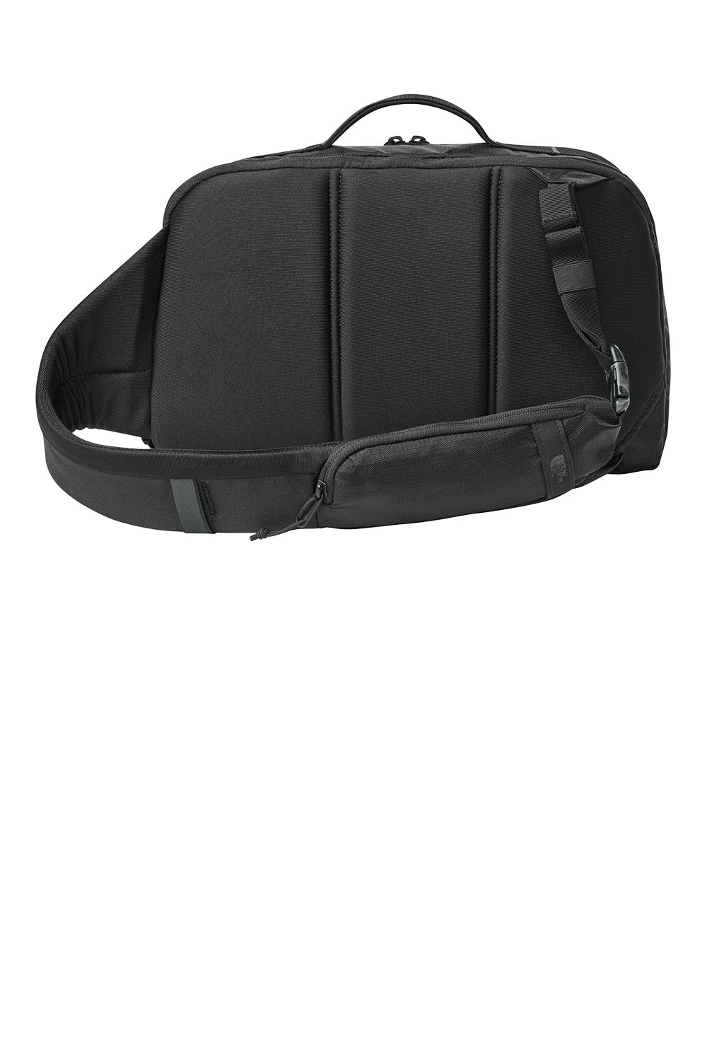 Black bag with The North Face logo on a white background