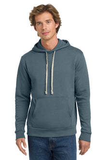 Man wearing a blue hoodie on a white background. Next Level Apparel® Adult Santa Barbara Pullover Hoodie, Embroidered