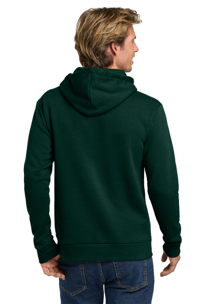 Person wearing a green hoodie from behind on a white background. Next Level Apparel® Adult Santa Barbara Pullover Hoodie, Embroidered