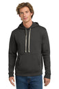 Man wearing a navy blue hoodie with a white background. Next Level Apparel® Adult Santa Barbara Pullover Hoodie, Embroidered