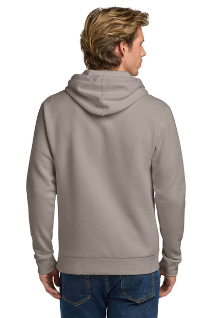 Person wearing a gray hoodie from behind on a white background. Next Level Apparel® Adult Santa Barbara Pullover Hoodie, Embroidered