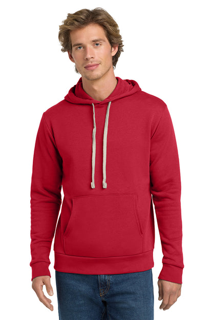 Man wearing a red hoodie on a white background. Next Level Apparel® Adult Santa Barbara Pullover Hoodie, Embroidered
