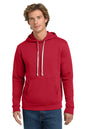 Man wearing a red hoodie on a white background. Next Level Apparel® Adult Santa Barbara Pullover Hoodie, Embroidered