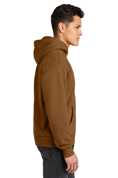 Man wearing a brown hoodie on a white background. Next Level Apparel® Heavyweight Hoodie, Embroidered