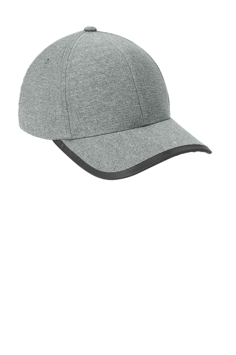 A heather gray baseball cap with a contrasting dark gray curved brim, shown against a plain white background. OGIO® Flux Cap, Embroidered