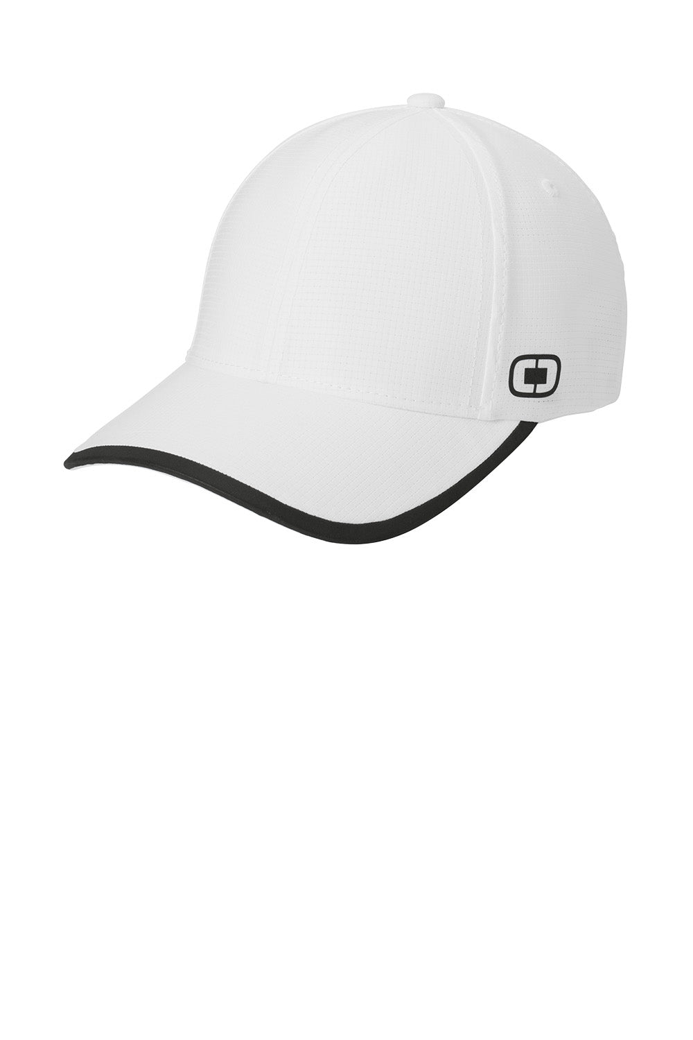 White baseball cap with black rim on a white background OGIO® Flux Cap, Embroidered