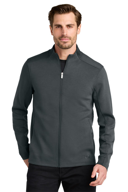 Man wearing a gray jacket on a white background OGIO® Transcend Full-Zip, Embroidered