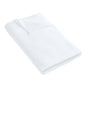 White blanket folded on a white background. Port Authority® Cabana Beach Towel, Embroidered by Helmsman Stitch Co.