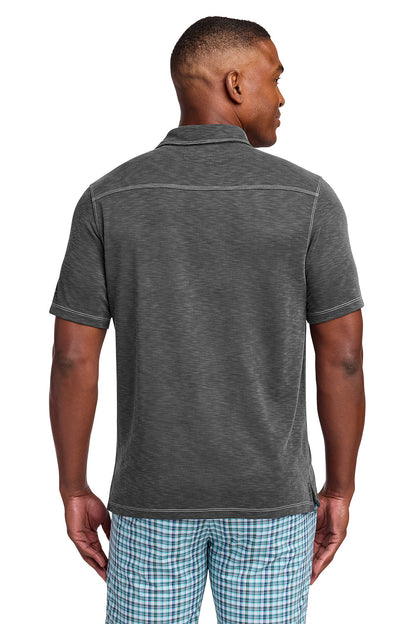Man wearing a dark gray polo shirt with a white background, Tommy Bahama® Palmetto Paradise Polo, Embroidered