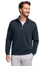 Man wearing a navy blue pullover with a white background, Tommy Bahama® Tobago Bay 1/2-Zip, Embroidered