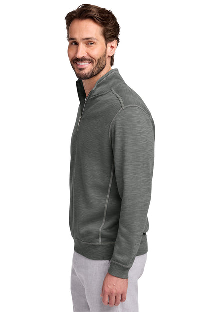 Man wearing a gray half-zip sweatshirt on a white background, Tommy Bahama® Tobago Bay 1/2-Zip, Embroidered