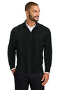 Man wearing a black quarter-zip sweater on a white background. Port Authority® Easy Care 1/4-Zip Sweater, Embroidered