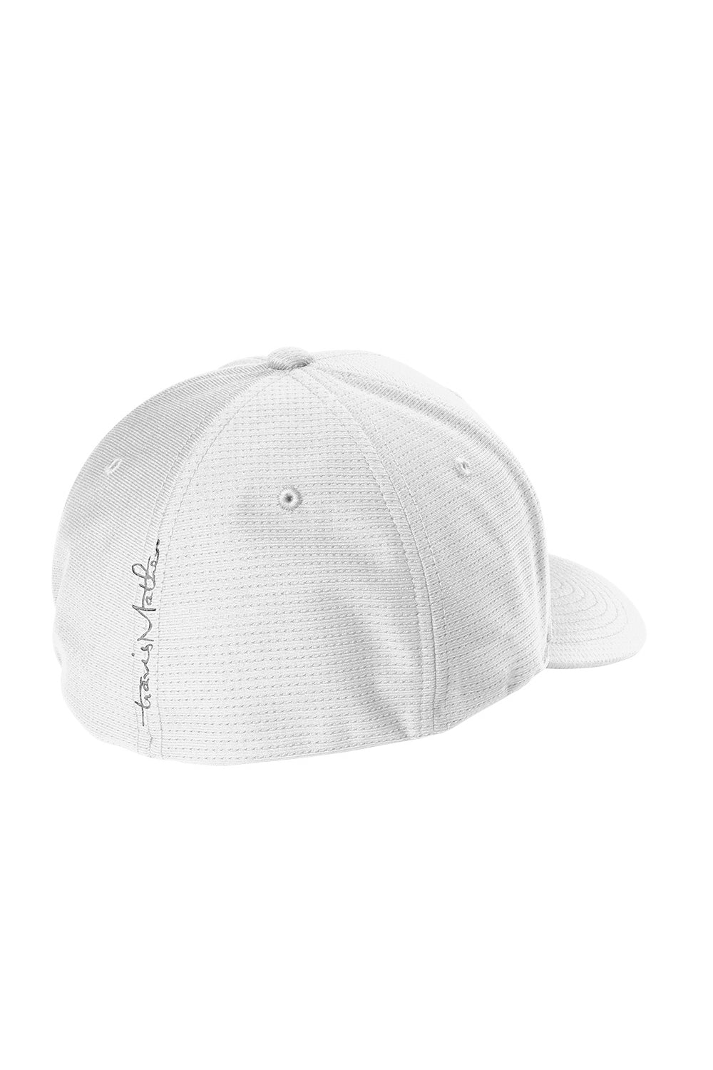 White cap with text on a white background TravisMathew Rad Flexback Cap, Embroidered