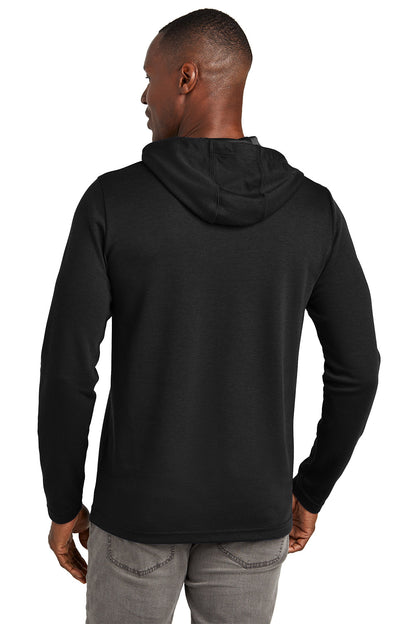 Man wearing a black hoodie from behind on a white background TravisMathew Coveside Hoodie, Embroidered