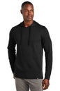 Man wearing a black hoodie on a white background TravisMathew Coveside Hoodie, Embroidered