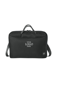 Black bag with space for a logo on a white background embroidered TravisMathew Lateral Brief