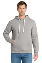 Man wearing a gray hoodie with white drawstrings on a white background, Embroidered Volunteer Knitwear™ Chore Fleece Pullover Hoodie