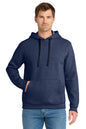 Man wearing a navy blue hoodie on a white background, Embroidered Volunteer Knitwear™ Chore Fleece Pullover Hoodie