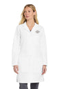 White lab coat with customizable logo on a white background Wink® Women’s Consultation Lab Coat, Embroidered