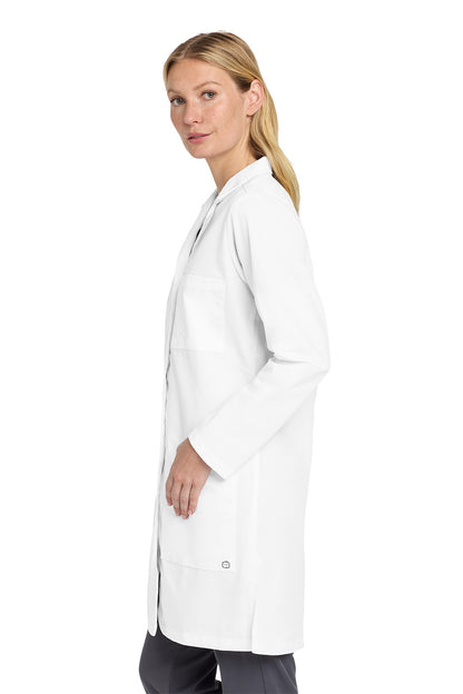 Person wearing a white lab coat on a white background Wink® Women’s Consultation Lab Coat, Embroidered