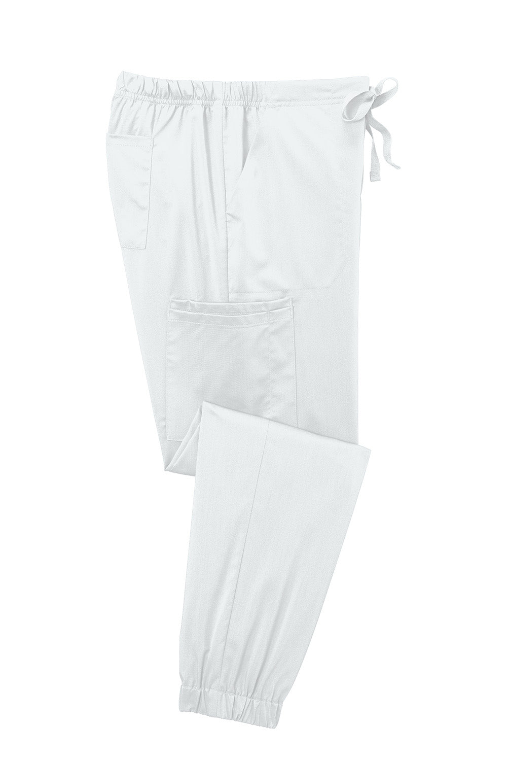 White pants with drawstring on a white background Wink® Women’s Premier Flex Cargo Pant jogger