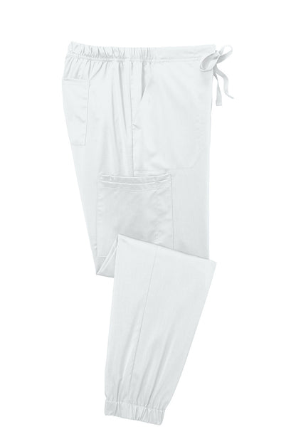 White pants with drawstring on a white background Wink® Women’s Premier Flex Cargo Pant jogger