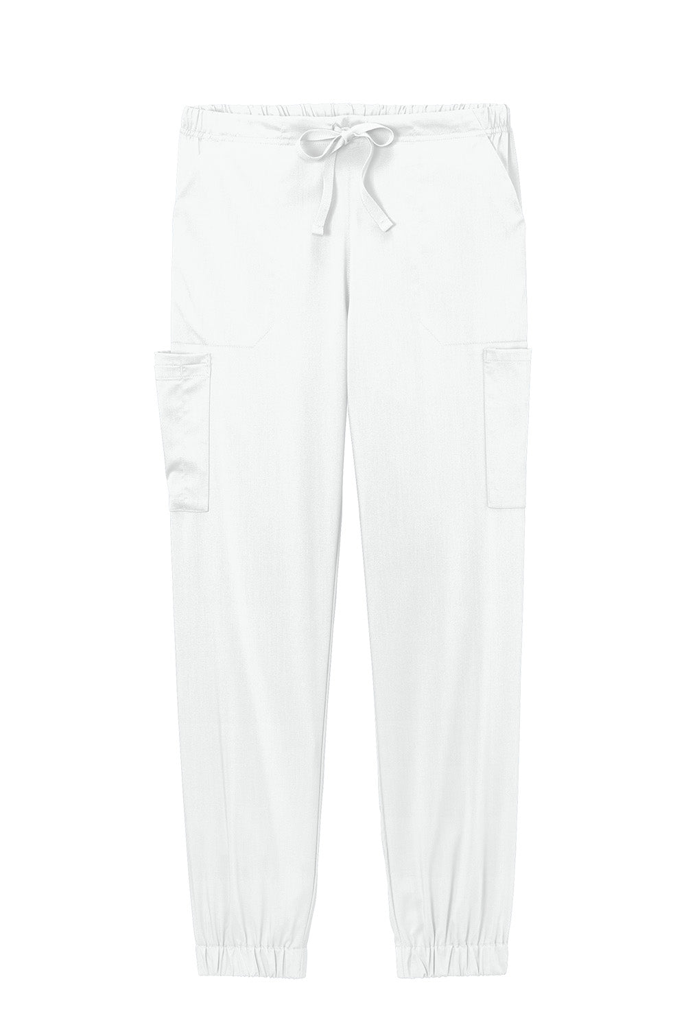 White pants with drawstring on a white background Wink® Women’s Premier Flex Cargo Pant jogger