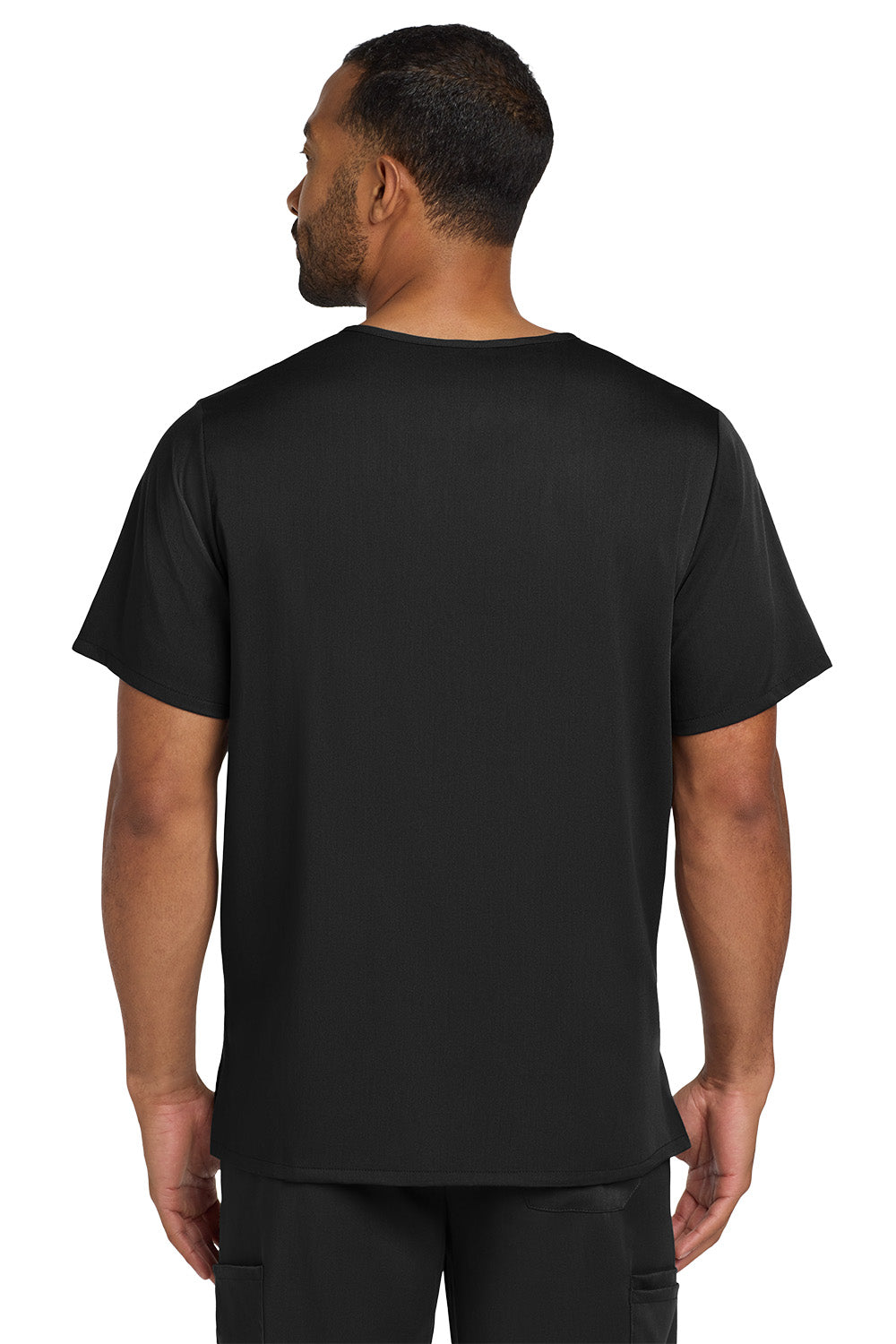 Man wearing a black t-shirt on a white background Wink® Men's Premiere Flex™ V-Neck Top