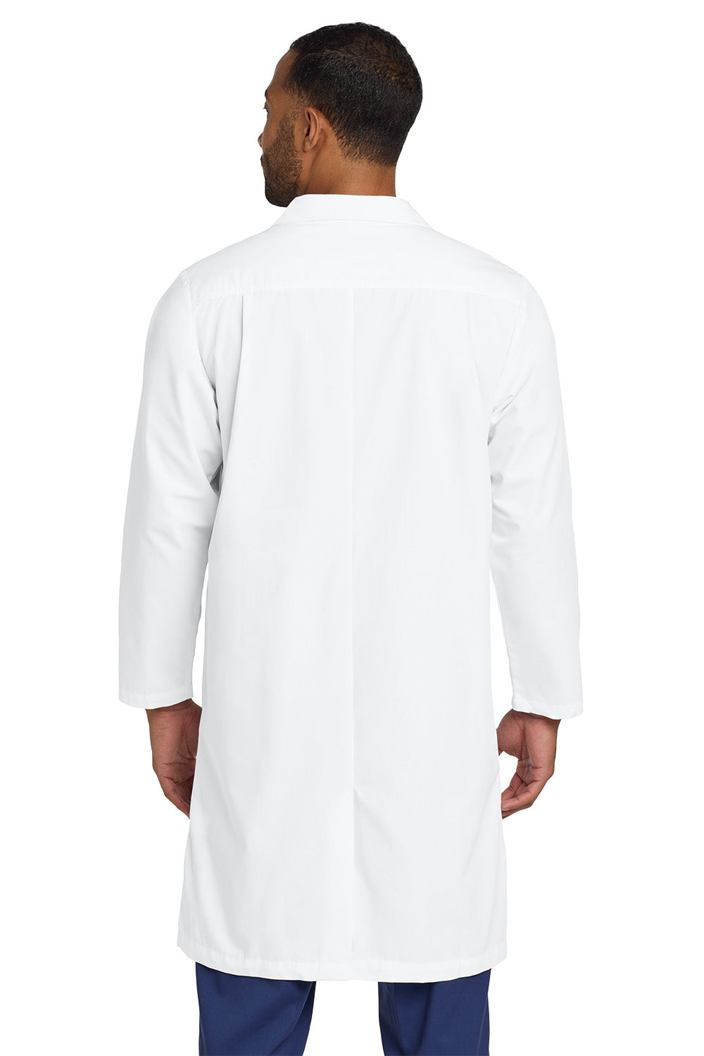 Man wearing a white lab coat on a white background Wink® Men's Consultation Lab Coat, Embroidered
